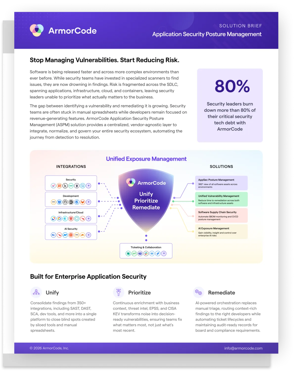 ArmorCode Application Security Posture Management Solution Brief