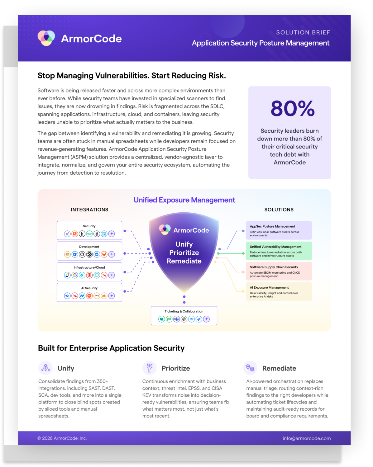 ArmorCode Application Security Posture Management Solution Brief