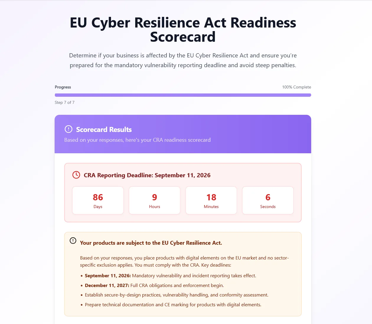 ArmorCode EU Cyber Resilience Act Readiness Scorecard