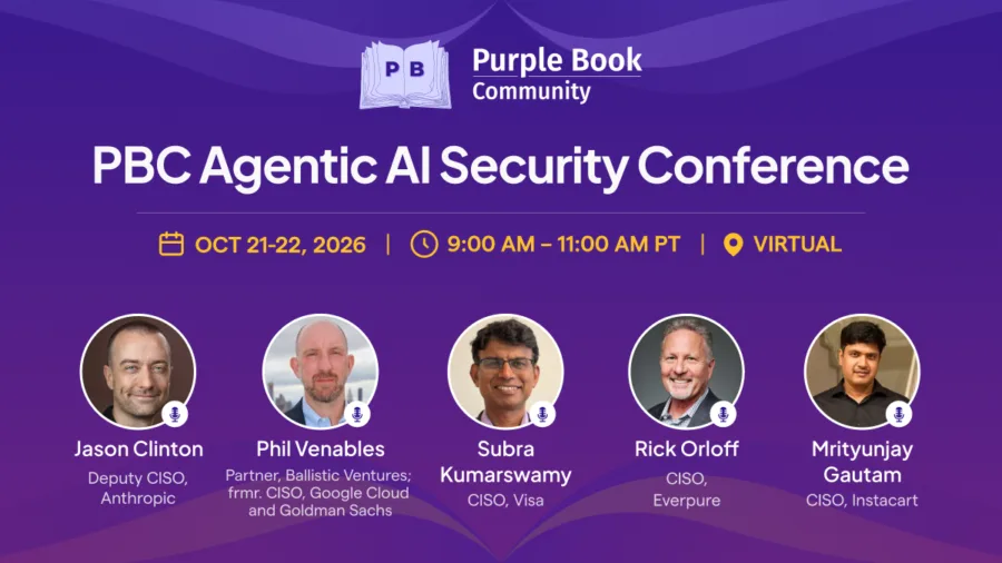 Register for The Purple Book Community's Agentic AI Security Conference 2026 - AgentSecCon