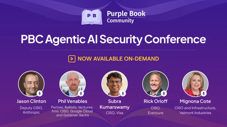 Watch AgentSecCon on demand: The Purple Book Community's Agentic AI Security Conference